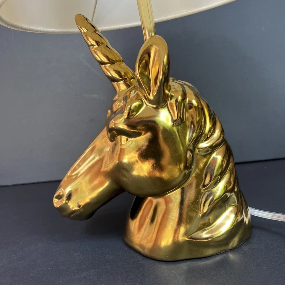 Gold Unicorn Head Table Lamp 17